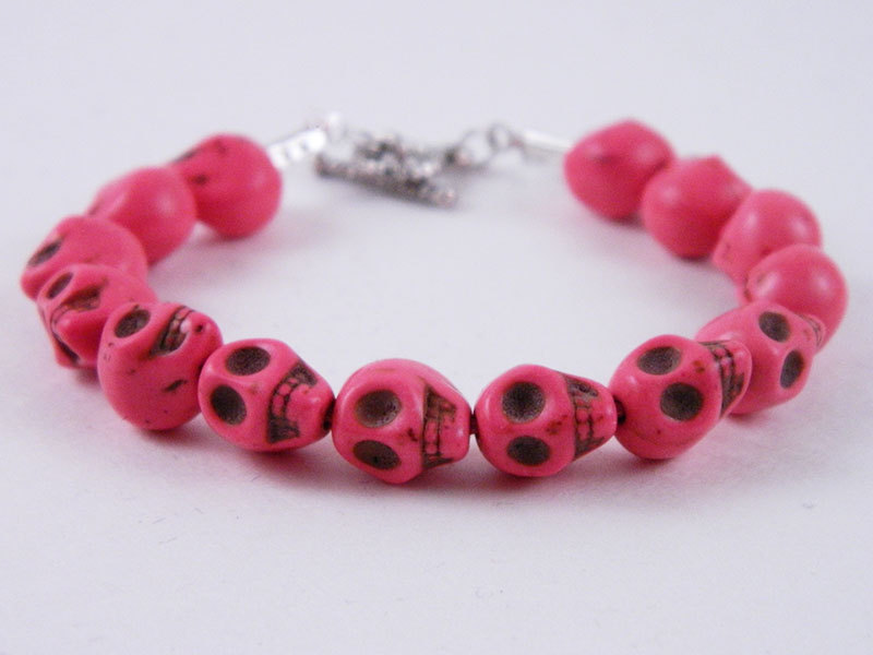 Pink Skull Women's Toggle Bracelet