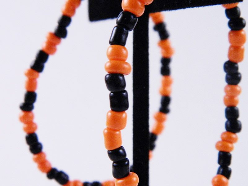 Set Of 2 Halloween Orange And Black Stretch Bracelet